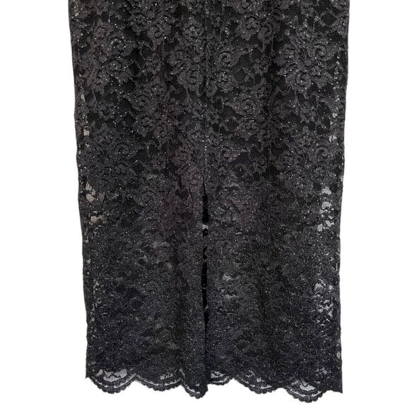 NWT Morgan & Co. | Black Stretch Lace Spaghetti Strap Corset Midi Dress 5 - Picture 6 of 12